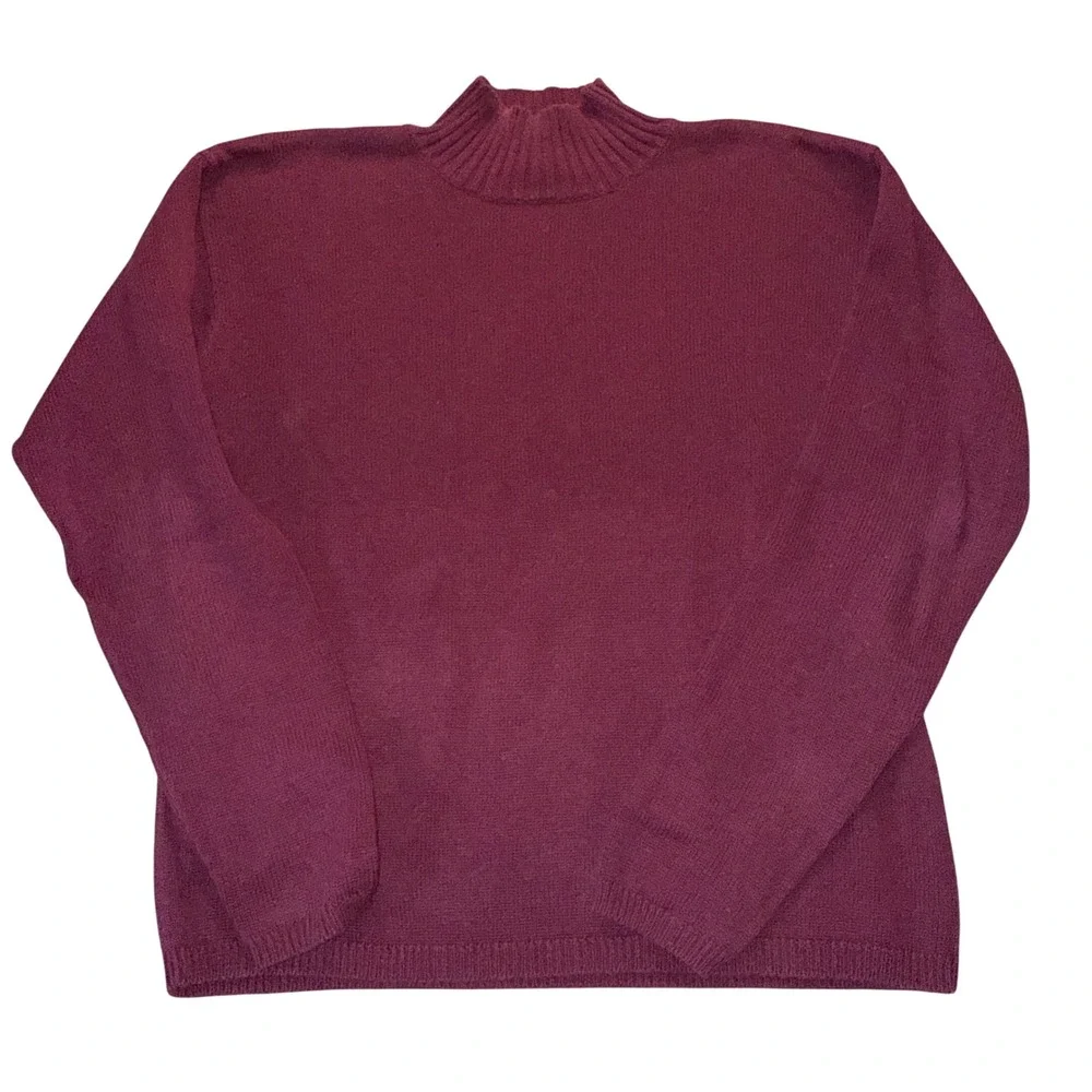 J. Crew Mock Neck Long Sleeve Sweater‎ Women's Medium Burgundy